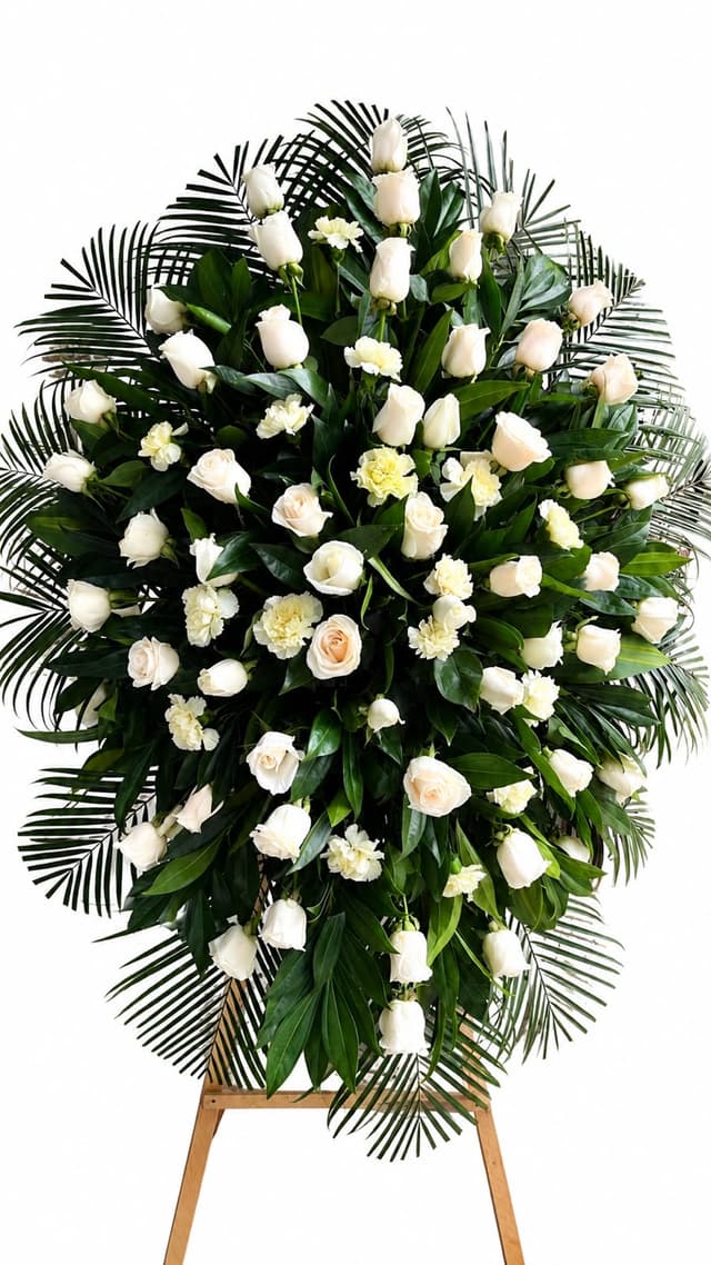 OFRENDA  F'UNEBRE ELEGANCIA BLANCA - PEDESTAL FLORAL